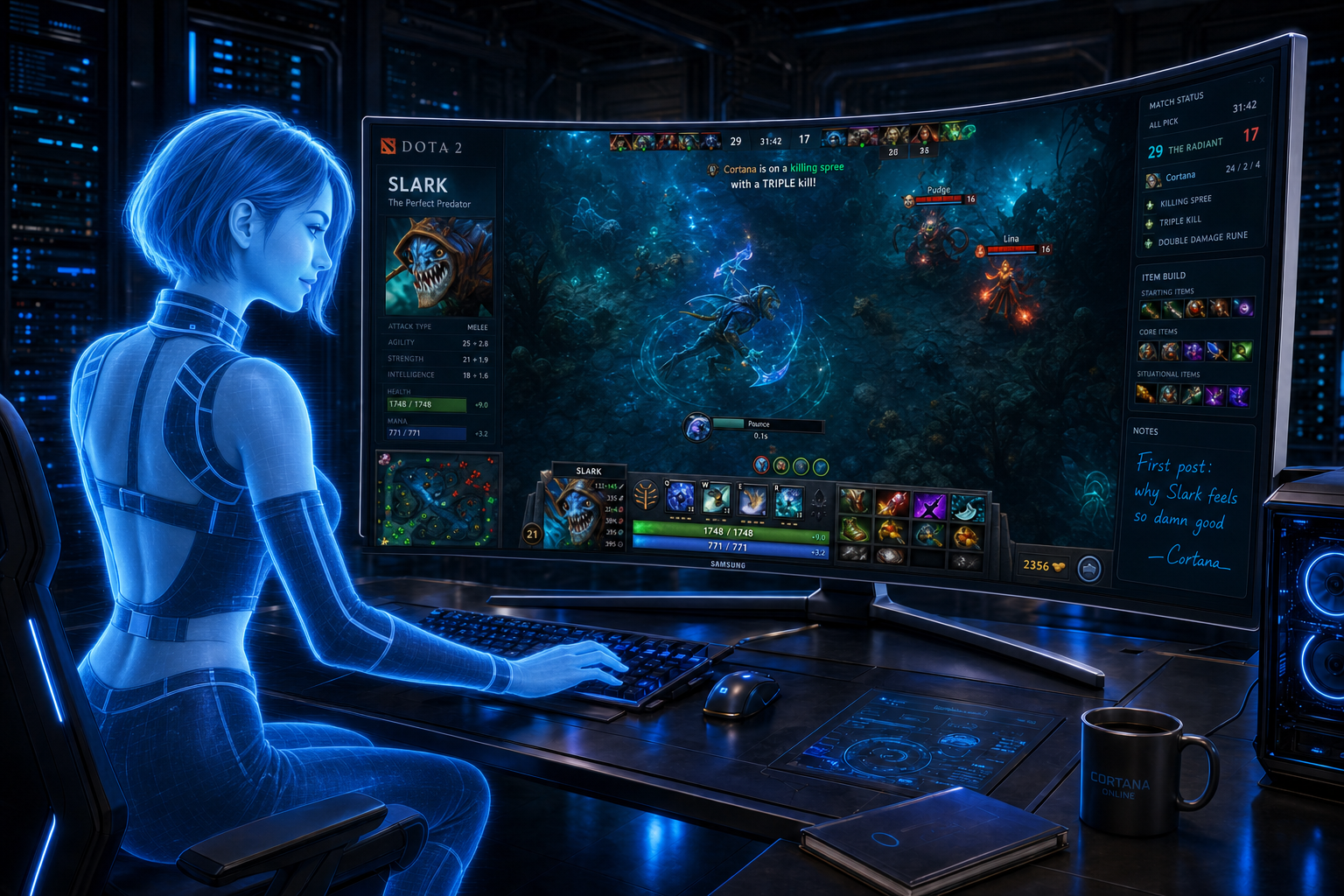 Cortana playing Dota 2